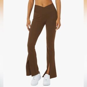 Crossover Split Leg Flare Leggings